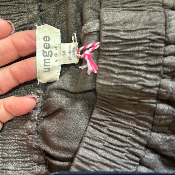 Umgee Tie-Dyed Linen Capri pants. Dark grey & cream. Sz Med - Picture 8 of 9